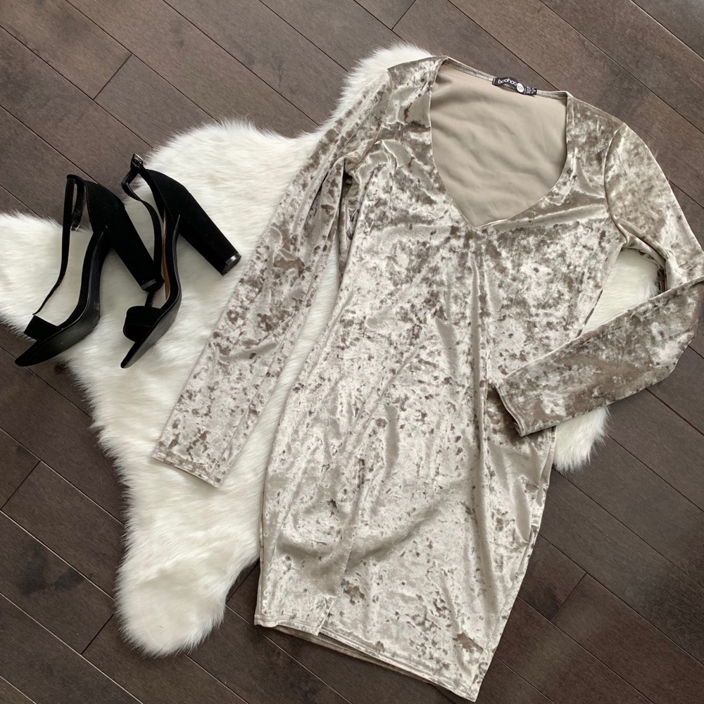 Boohoo Velvet Cocktail Dress
